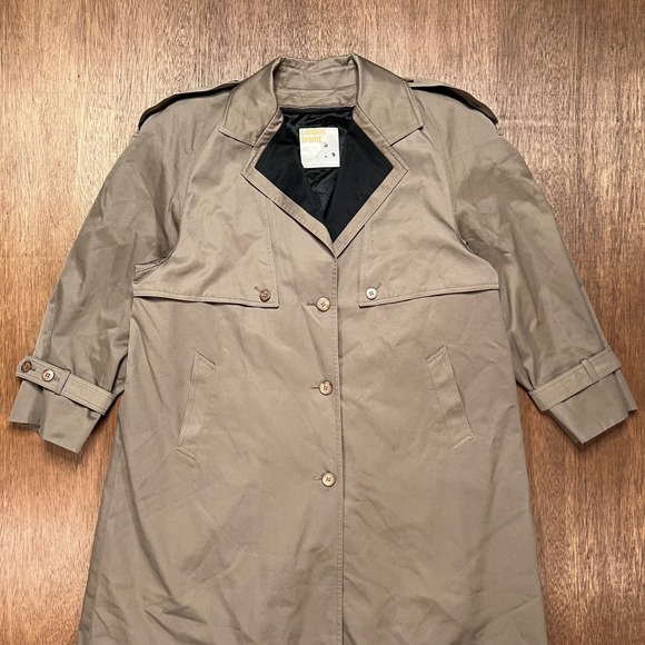 London Towne Other - London Towne Vintage Trench Coat Tan Taupe Zip Out Lining Mens 14 Reg RN 68369